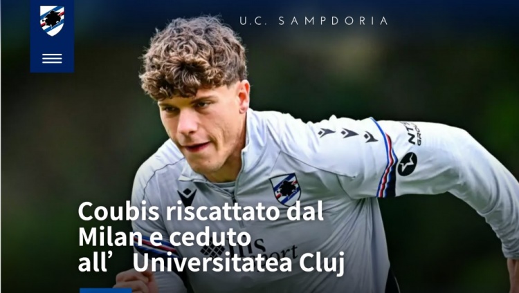 开云APP-官方：米兰22岁中卫库比斯转会桑普，并被外租至克卢日